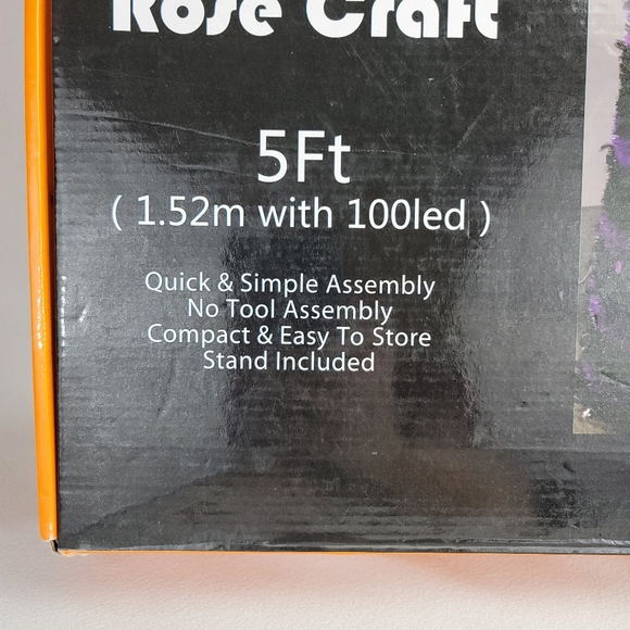 Ghost Tinsel Halloween Collapsible Pull Up Pencil Tree - 5 Ft Tall - Picture 3 of 12